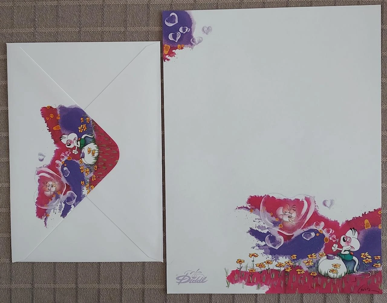 ** Diddl wit briefpapier + envelop nr 39 **